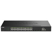 D-Link switch gestito smart DGS-1530-28P-E, 24 porte Gigabit PoE+, 4 slot SFP+ 10G, 370W, Layer 2, 128 Gbps