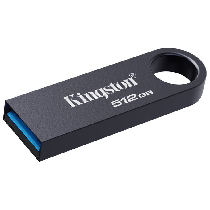 Kingston chiavetta usb 512 GB, DataTraveler SE9 G3, USB-A 3.2 Gen 1, 220 MB-s lettura, 100 MB-s scrittura, metallo, nero