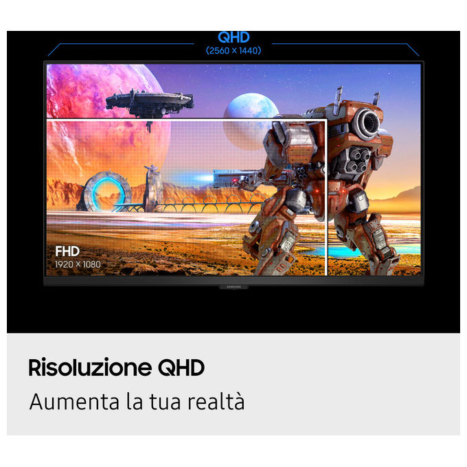 Samsung monitor gaming Odyssey G6 G60F, 27 pollici, QHD 2560x1440, 350 Hz, 1 ms, IPS, DisplayHDR 400, FreeSync Premium, G-Sync, nero