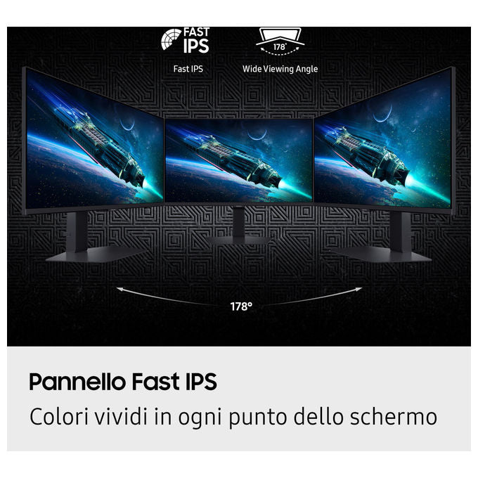 Samsung monitor gaming Odyssey G6 G60F, 27 pollici, QHD 2560x1440, 350 Hz, 1 ms, IPS, DisplayHDR 400, FreeSync Premium, G-Sync, nero