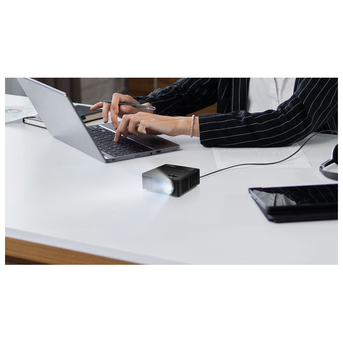 Optoma ML750i proiettore LED portatile, DLP, WXGA 1200x800, 450 lumen, 20000h, compatibile 3D, altoparlante, lettore microSD, nero