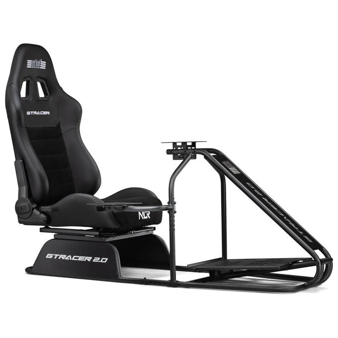 Next Level Racing GTRacer 2.0 cockpit simulatore, sedile GT reclinabile, supporto direct drive 13 Nm, acciaio tubolare, nero