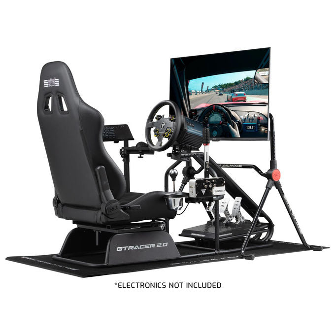 Next Level Racing GTRacer 2.0 cockpit simulatore, sedile GT reclinabile, supporto direct drive 13 Nm, acciaio tubolare, nero