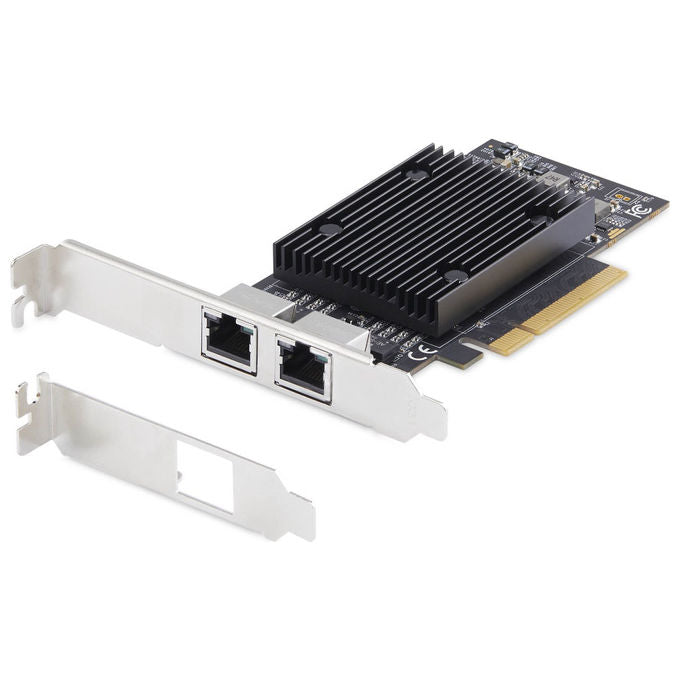 StarTech.com scheda di rete PCIe 10Gb a 2 porte, chipset Broadcom BCM57416, RJ45 10GBase-T, PR210B-NETWORK-CARD