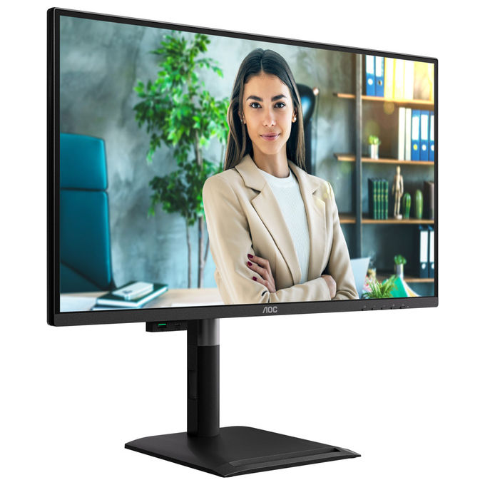 AOC monitor 27 pollici QHD, Q27P4C, IPS 120Hz, USB-C Power Delivery 96W, docking integrato, Anti-Luce Blu, nero
