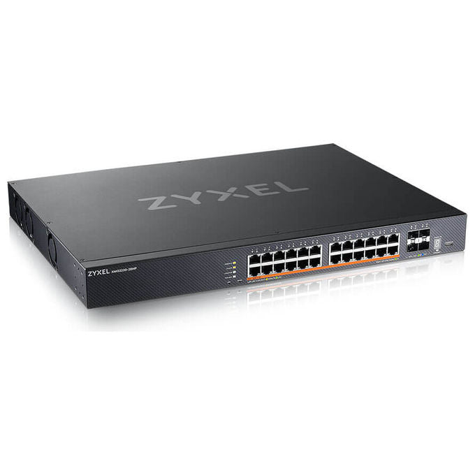 Zyxel switch gestito L2-L3 XMG2230-28HP, 24 porte 2.5G PoE++, 4 porte 10G SFP+, 1440W PoE budget, rack 1U, nero