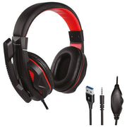 Akai BTH14G cuffie gaming con microfono, illuminazione led multicolore, jack 3.5 mm e USB, cavo 180 cm
