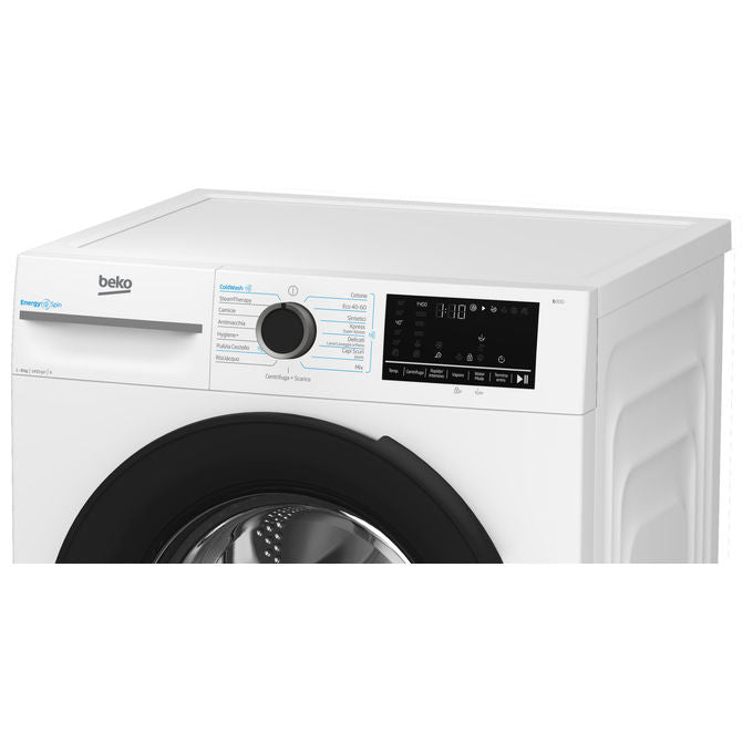 Beko BMW8149DB b300 Lavatrice Frontale 8 Kg 1400 rpm Classe A Motore Inverter Funzione Vapore Display Touch (84.5x60x54.6 cm) colore Bianco