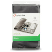 Cellularline astuccio porta accessori big, organizer universale per cavi auricolari caricabatterie powerbank, materiale sintetico, grigio