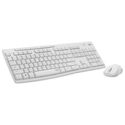 Logitech MK295, kit tastiera e mouse wireless silenzioso, layout QWERTY, ricevitore nano USB, resistente agli schizzi, Bianco