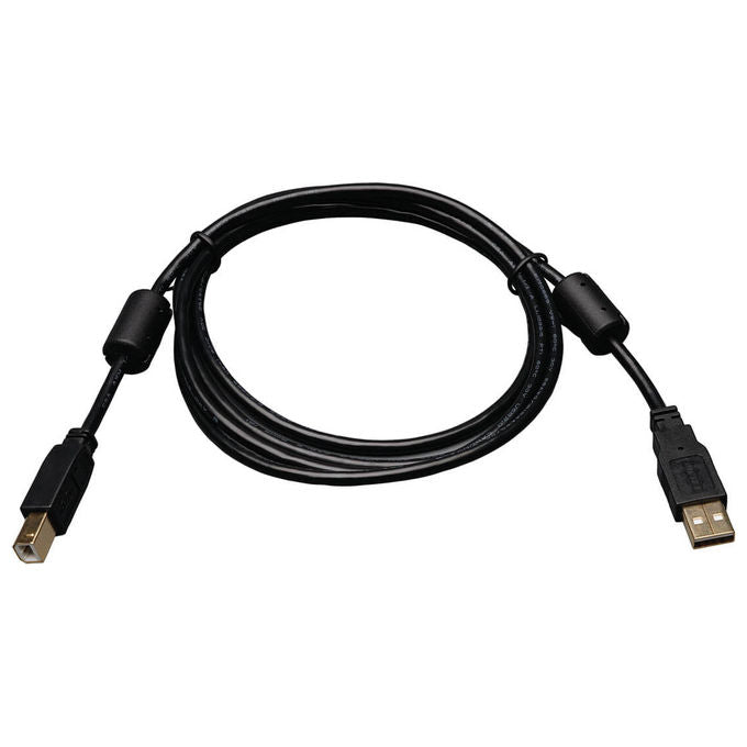 Tripp Lite cavo USB 2.0 tipo A maschio a B maschio, 1,83 m, connettori placcati oro, nucleo in ferrite, nero, U023-006