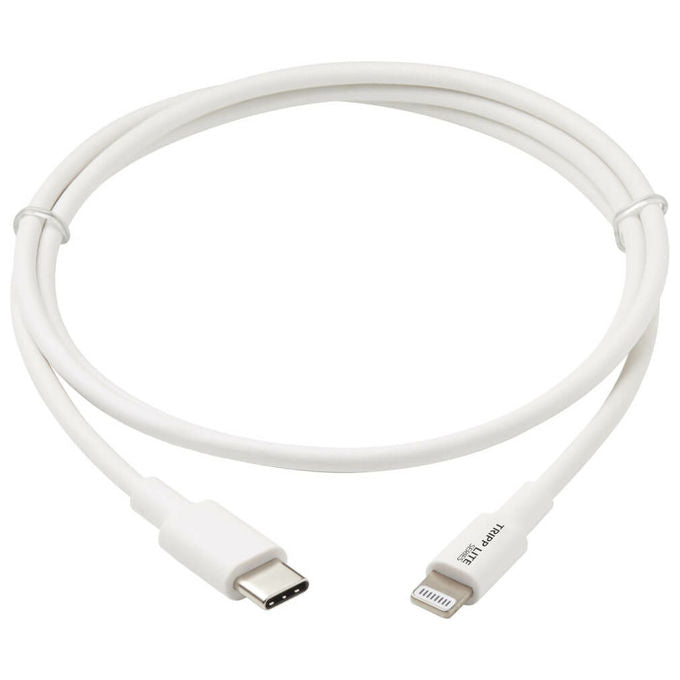Tripp Lite cavo da Lightning a USB-C, certificato MFi, 0,9 m, USB 2.0, 480 Mbps, ricarica e sincronizzazione, Bianco
