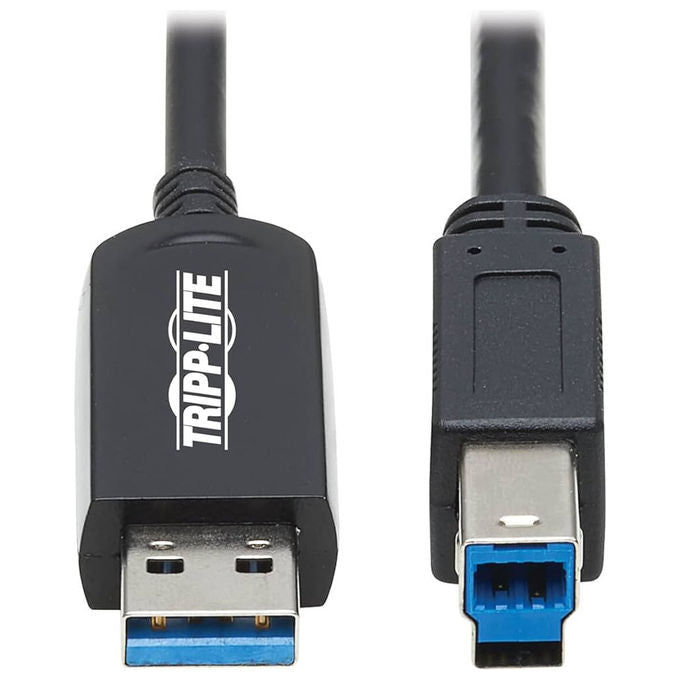Eaton Tripp Lite cavo ottico attivo USB 3.2 Gen 1, AOC USB-A a USB-B maschio, plenum, 5 Gbps, 15 m, nero