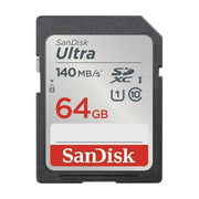 SanDisk Ultra microSDXC 64 GB, 140 MB-s, UHS-I, classe 10, A1, V10, con adattatore SD