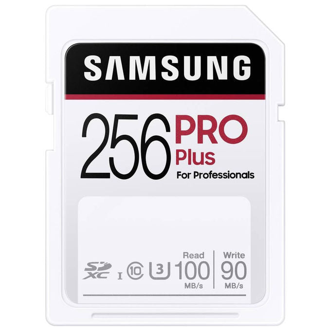 Samsung MB-SD256S-EU PRO Plus Scheda di Memoria SD SDXC 256 GB UHS-I U3 V30 Lettura 180 MB-s Scrittura 130 MB-s Video 4K colore Blu