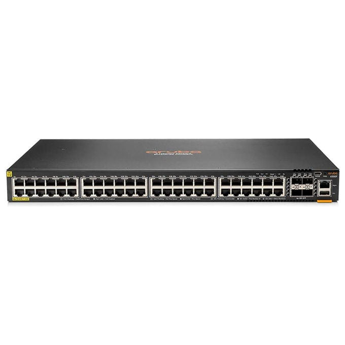 HPE Aruba Networking switch gestito CX 6200F, L3, 48 porte PoE+ Gigabit, 740W, 4 slot SFP, impilabile, rack 1U