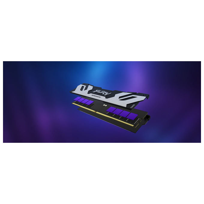 Kingston fury renegade, memoria ram ddr5 96gb, kit 2x48gb, 6000mt-s, cl32, intel xmp 3.0, dissipatore argento, 288-pin dimm