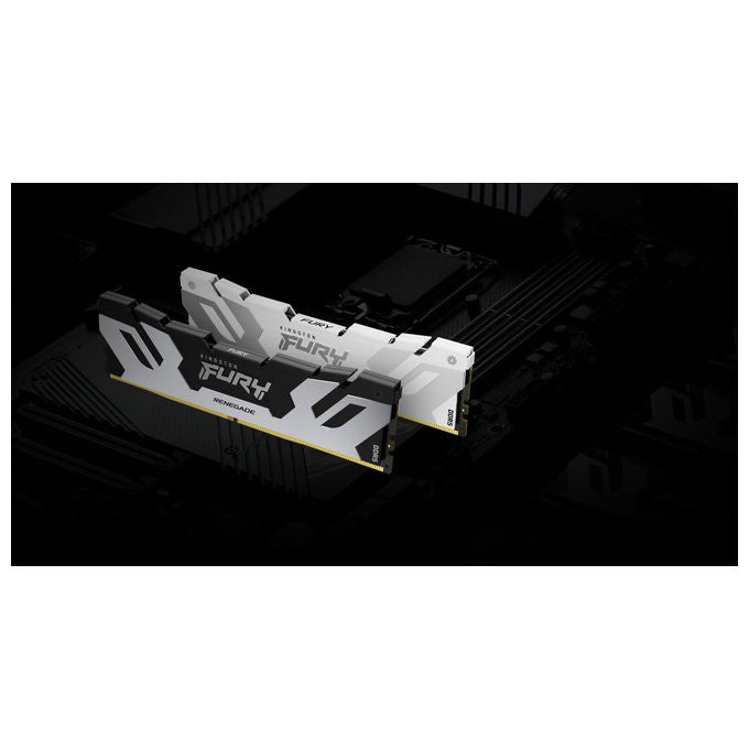 Kingston fury renegade, memoria ram ddr5 96gb, kit 2x48gb, 6000mt-s, cl32, intel xmp 3.0, dissipatore argento, 288-pin dimm