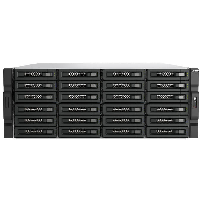 QNAP TL-R2400PES-RP, enclosure espansione HDD SSD 24 bay, SATA 2.5 e 3.5 pollici, hot swap, rack 4U, Mini SAS HD, PCIe JBOD