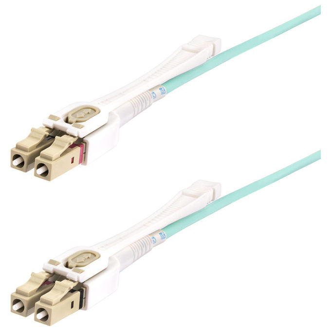 StarTech.com cavo patch fibra ottica multimodale OM4, LC a LC UPC duplex, 10 m, 50-125 µm, 100G, LSZH, linguette push-pull