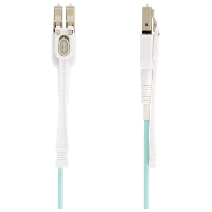 StarTech.com cavo patch fibra ottica multimodale OM4, LC a LC UPC duplex, 10 m, 50-125 µm, 100G, LSZH, linguette push-pull