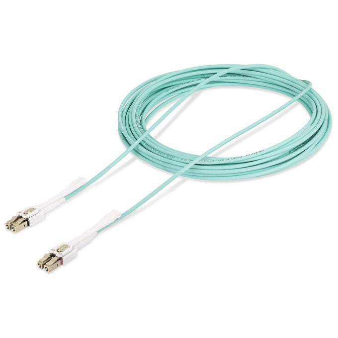 StarTech.com cavo patch fibra ottica multimodale OM4, LC a LC UPC duplex, 10 m, 50-125 µm, 100G, LSZH, linguette push-pull