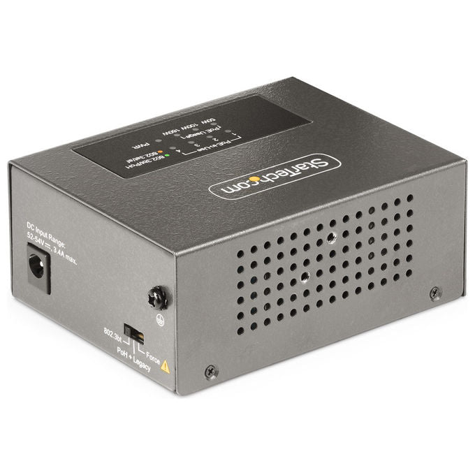 StarTech.com iniettore PoE++ multi-gigabit 4 porte, NBASE-T 5G 2.5G 1G, 802.3af 802.3at 802.3bt, 160W, montaggio parete guida DIN