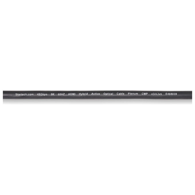 StarTech.com cavo ottico attivo ibrido HDMI 2.1 AOC 9,1m, 8K 60Hz, 4K 120Hz, 48Gbps, classe plenum CMP, eARC, HDR10+, nero
