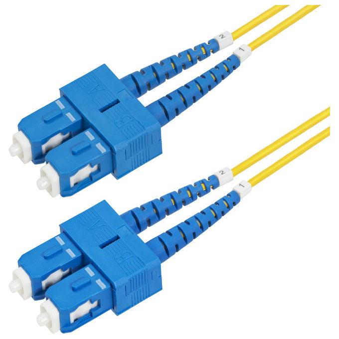 StarTech.com cavo patch fibra ottica monomodale OS2, SC a SC UPC duplex, 10 m, 9-125µm, 100G, LSZH, giallo