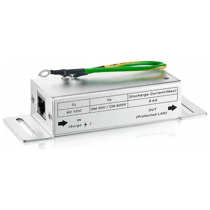Zyxel protezione da sovratensione ethernet, Gigabit 1 Gbps, compatibile PoE++, RJ45, installazione in linea, SurgePro-GE