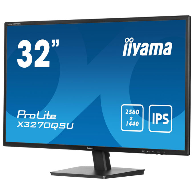 Iiyama ProLite X3270QSU-B1 monitor 31.5 pollici, IPS, QHD 2560x1440, 100Hz, Adaptive Sync, hub USB, altoparlanti integrati, nero