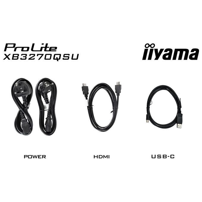 Iiyama XB3270QSU-B1 ProLite Monitor PC 31,5'' IPS QHD 2560x1440 100Hz 3ms AMD FreeSync Hub USB 3.2 Altoparlanti colore Nero