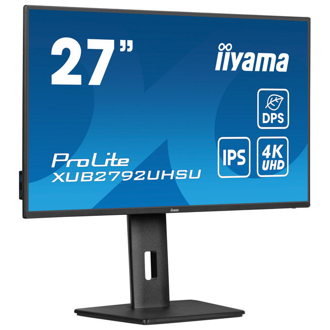 Iiyama ProLite XU2792UHSU-B6 monitor 27 pollici, 4K UHD IPS, 3840x2160, 350 cd-m², hub USB, DisplayPort, HDMI, nero