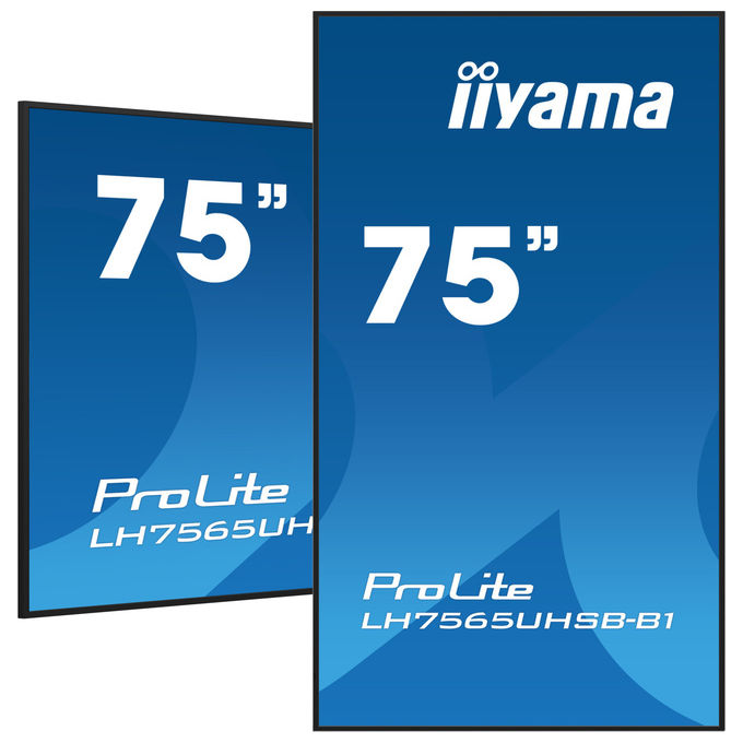 Iiyama ProLite LH7565UHSB-B1, display professionale 75'', 4K UHD, pannello IPS, 800 cd-m², Android 11, 24-7