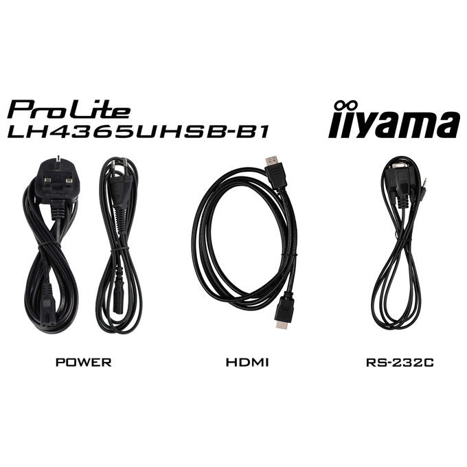 Iiyama ProLite LH4365UHSB-B1, monitor 43 pollici segnaletica digitale, 4K UHD, 800 cd-m², Android 11, 24-7, Wi-Fi, nero