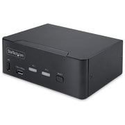 StarTech.com switch KVM DisplayPort doppio monitor, 2 porte, 8K 60Hz, 4K 144Hz, DP 1.4, 2x USB 10Gbps, 4x USB HID, nero