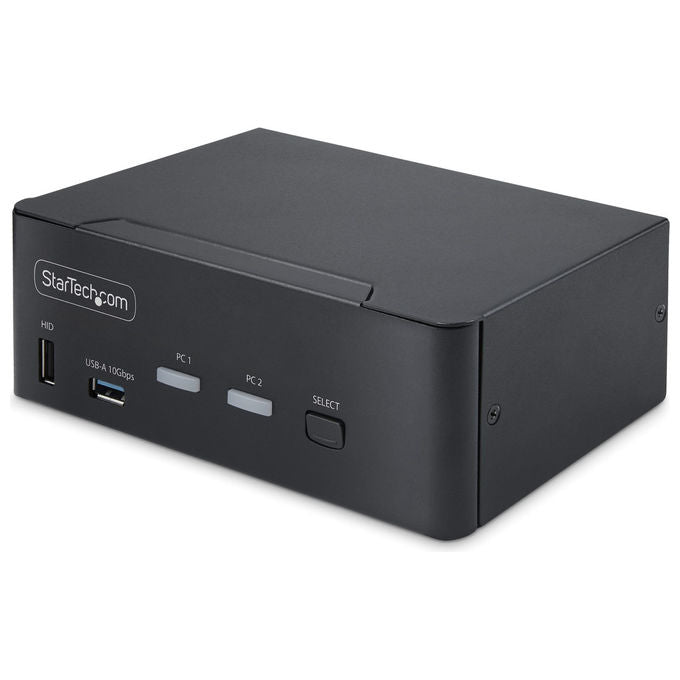 StarTech.com switch KVM DisplayPort doppio monitor, 2 porte, 8K 60Hz, 4K 144Hz, DP 1.4, 2x USB 10Gbps, 4x USB HID, nero