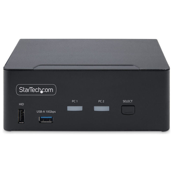 StarTech.com switch KVM DisplayPort doppio monitor, 2 porte, 8K 60Hz, 4K 144Hz, DP 1.4, 2x USB 10Gbps, 4x USB HID, nero