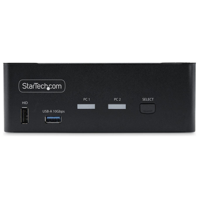 StarTech.com switch KVM DisplayPort doppio monitor, 2 porte, 8K 60Hz, 4K 144Hz, DP 1.4, 2x USB 10Gbps, 4x USB HID, nero