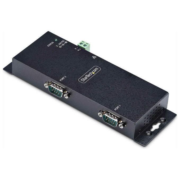 StarTech.com server seriale su IP 2 porte, adattatore RS232 su ethernet, connettori DB9 e RJ45, montaggio parete o guida DIN, scocca in metallo