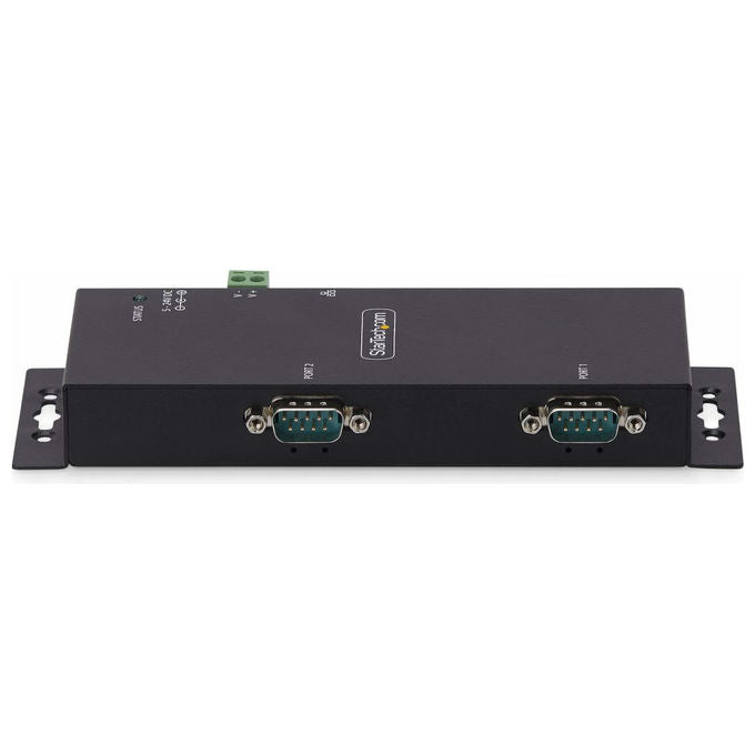 StarTech.com server seriale su IP 2 porte, adattatore RS232 su ethernet, connettori DB9 e RJ45, montaggio parete o guida DIN, scocca in metallo