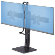 StarTech.com supporto da tavolo per due monitor, barra trasversale, schermi fino a 27 pollici, vesa 75x75 e 100x100, altezza regolabile, 6 kg per display, nero