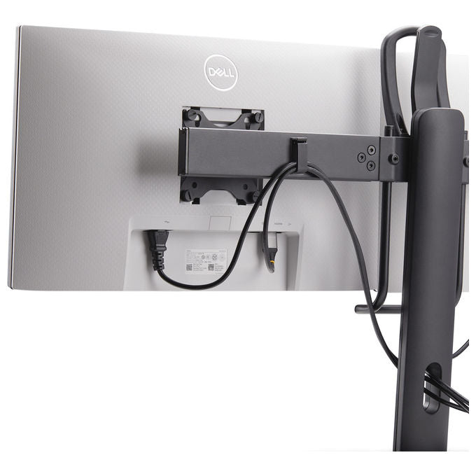 StarTech.com supporto da tavolo per due monitor, barra trasversale, schermi fino a 27 pollici, vesa 75x75 e 100x100, altezza regolabile, 6 kg per display, nero