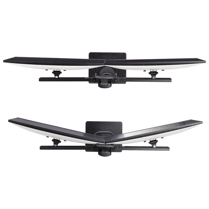 StarTech.com supporto da tavolo per due monitor, barra trasversale, schermi fino a 27 pollici, vesa 75x75 e 100x100, altezza regolabile, 6 kg per display, nero