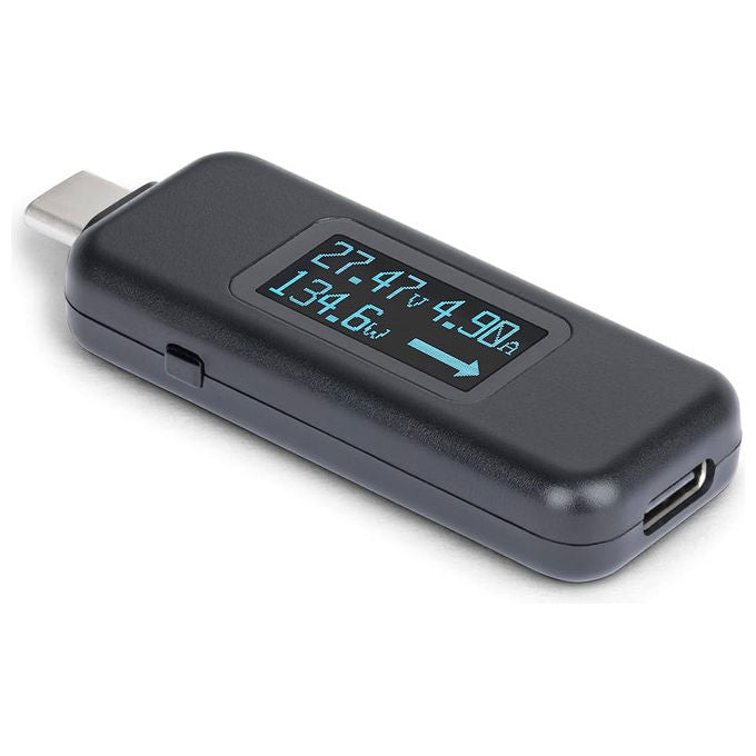 StarTech tester di potenza usb-c bidirezionale, multimetro digitale, tensione e corrente, 240w pd 3.1 epr, display oled 180°, 4,5v 50v, 10gbps