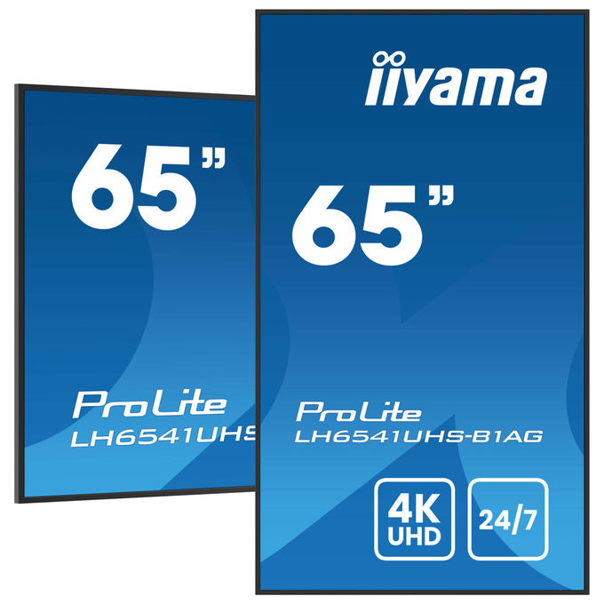 Iiyama ProLite LH6541UHS-B1AG, display segnaletica digitale 65 pollici, 4K UHD, pannello VA, 500 cd-m², 24-7, nero