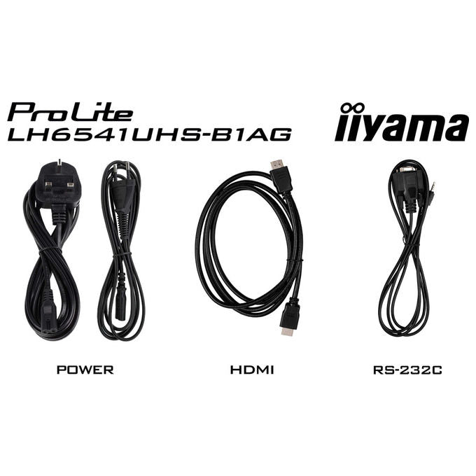 Iiyama ProLite LH6541UHS-B1AG, display segnaletica digitale 65 pollici, 4K UHD, pannello VA, 500 cd-m², 24-7, nero