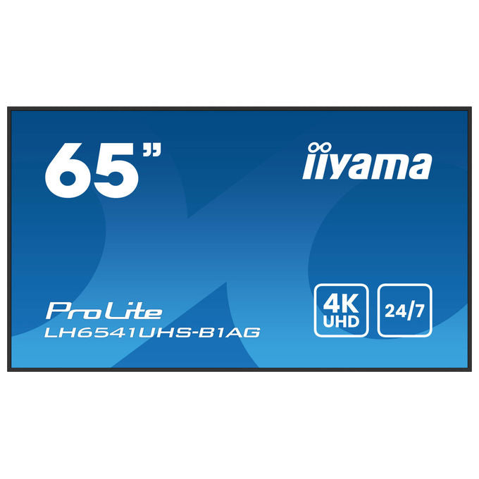 Iiyama ProLite LH6541UHS-B1AG, display segnaletica digitale 65 pollici, 4K UHD, pannello VA, 500 cd-m², 24-7, nero