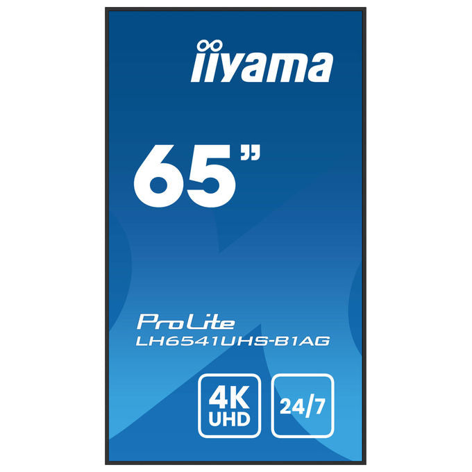 Iiyama ProLite LH6541UHS-B1AG, display segnaletica digitale 65 pollici, 4K UHD, pannello VA, 500 cd-m², 24-7, nero