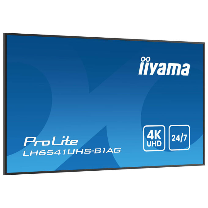 Iiyama ProLite LH6541UHS-B1AG, display segnaletica digitale 65 pollici, 4K UHD, pannello VA, 500 cd-m², 24-7, nero